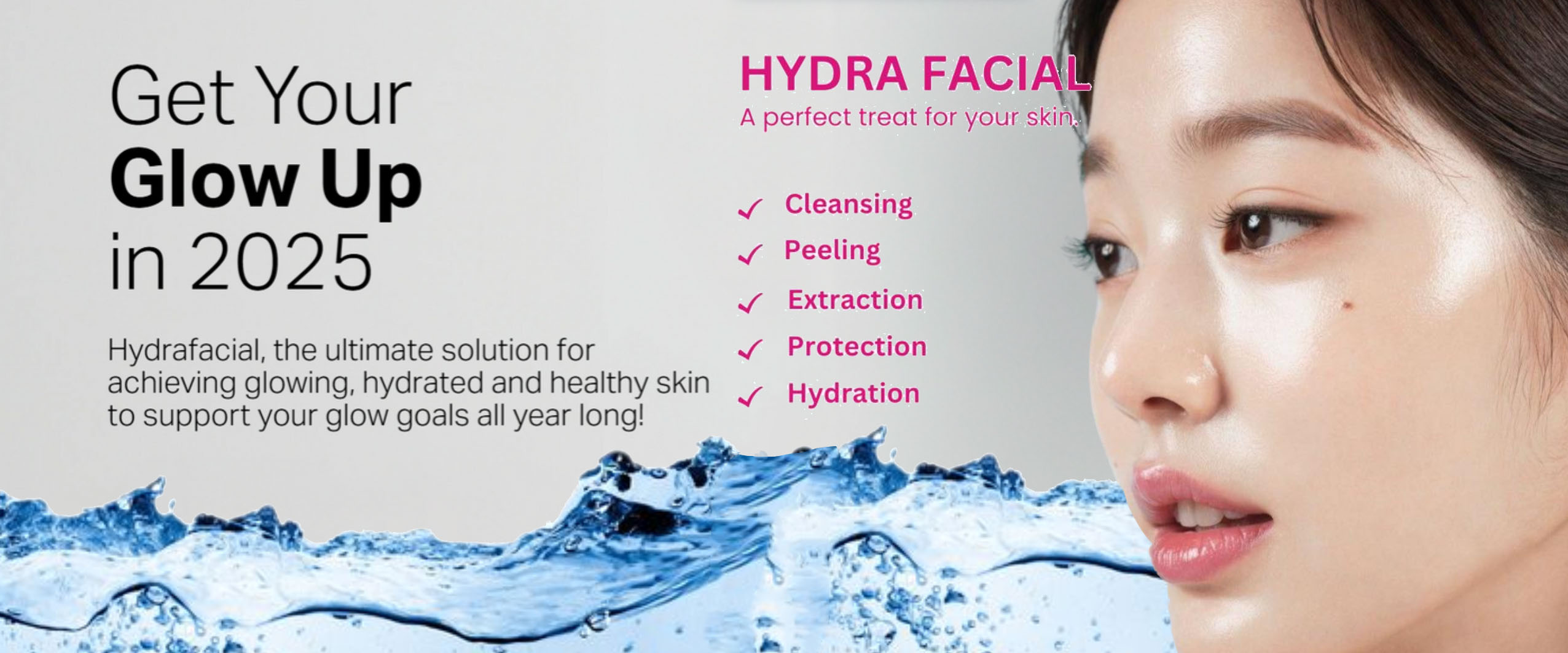 Hydrafacial treatment close-up